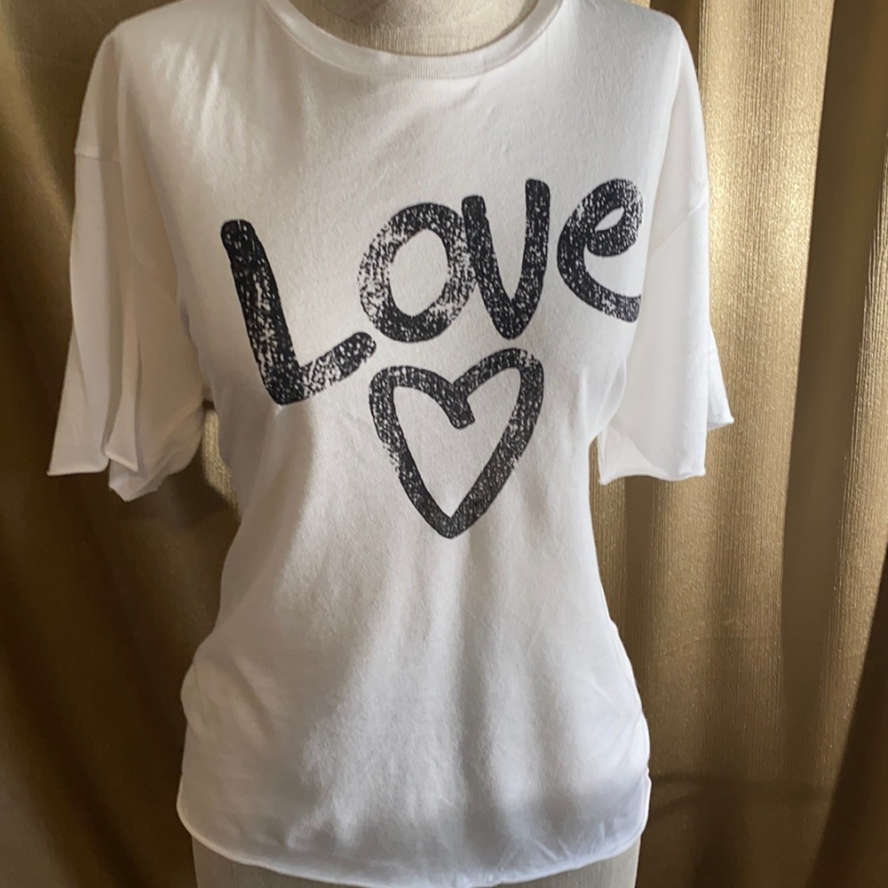 White philosophy t shirt M with LOVE across